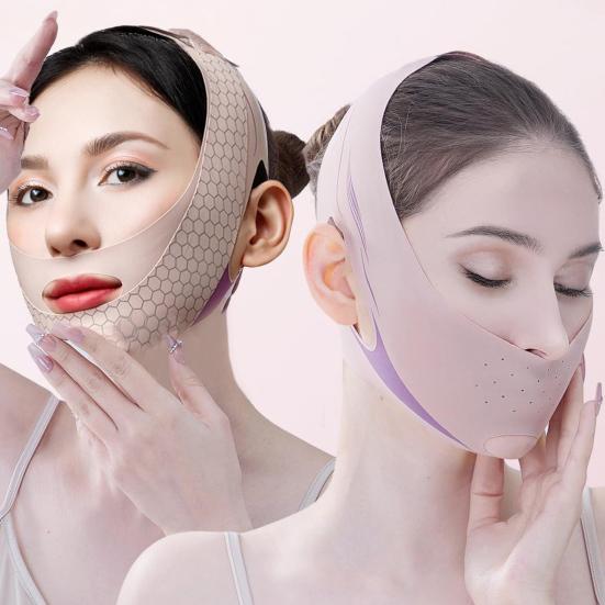 V Line Lifting Mask Chin Strap for Women Face Slimming Strap Reusable V Line Mask Prevent Sagging Jaw Exerciser