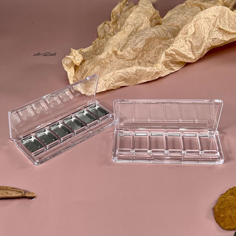 6-Grids Refillable Blusher Makeup Palette Cosmetics Case Holder DIY Eyeshadow Dish Organizer Facelift Plate for Beauty Tools