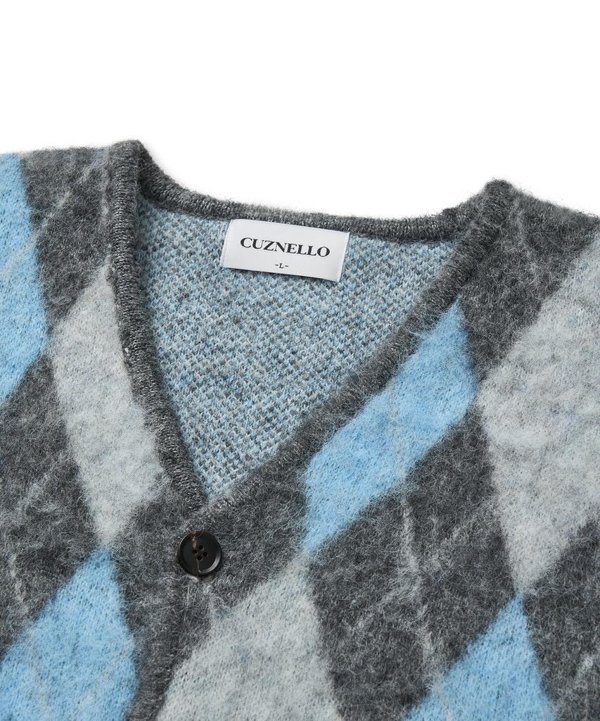 Кардиган Cuznello Blend с узором аргайл_Угольный