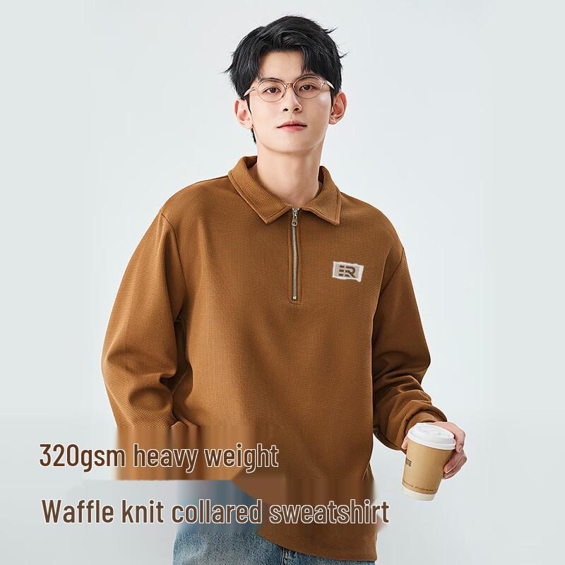 Baleno Men's Waffle Knit Panda Half-Zip Sweatshirt