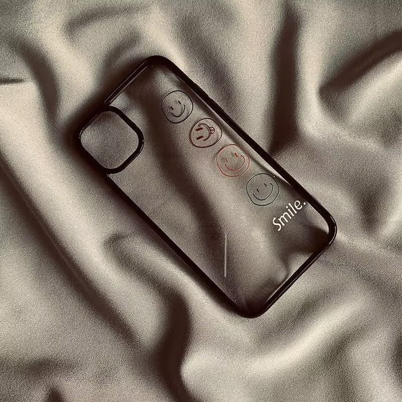 Lucky Side Smiling Face Phone Case For Iphone 17 17Air 16 15 14 Plus Clear Case For Iphone 13 12 11 Pro Max Case Funda Bumber