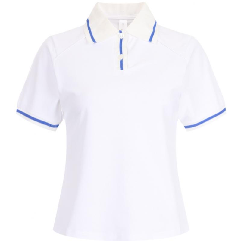 Shop Premium Women Color Block Collar Neck STreTch Golf ShorT Sleeve T shirT