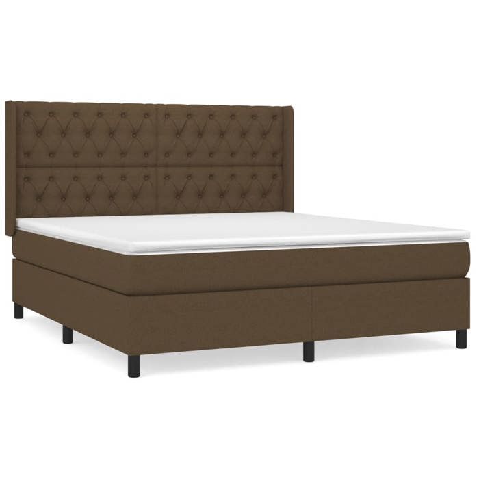 Maison Exclusive - Sommier à lattes de lit avec matelas Marron foncé 160x200 cm