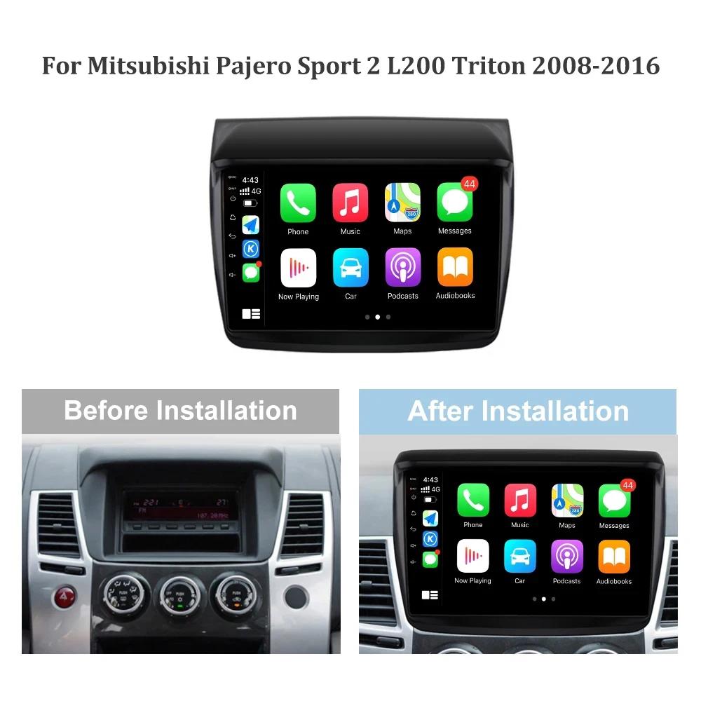 Android13 Автомобильное радио для Mitsubishi Pajero Sport 2 L200 Triton 2008-2016 Мультимедийный видеоплеер 4G GPS-навигация Carplay Stereo