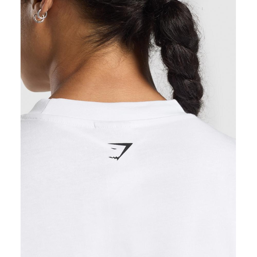 Gymshark LifTing EssenTials Graphic Oversized T shirT whiTe B3b9z Wb57