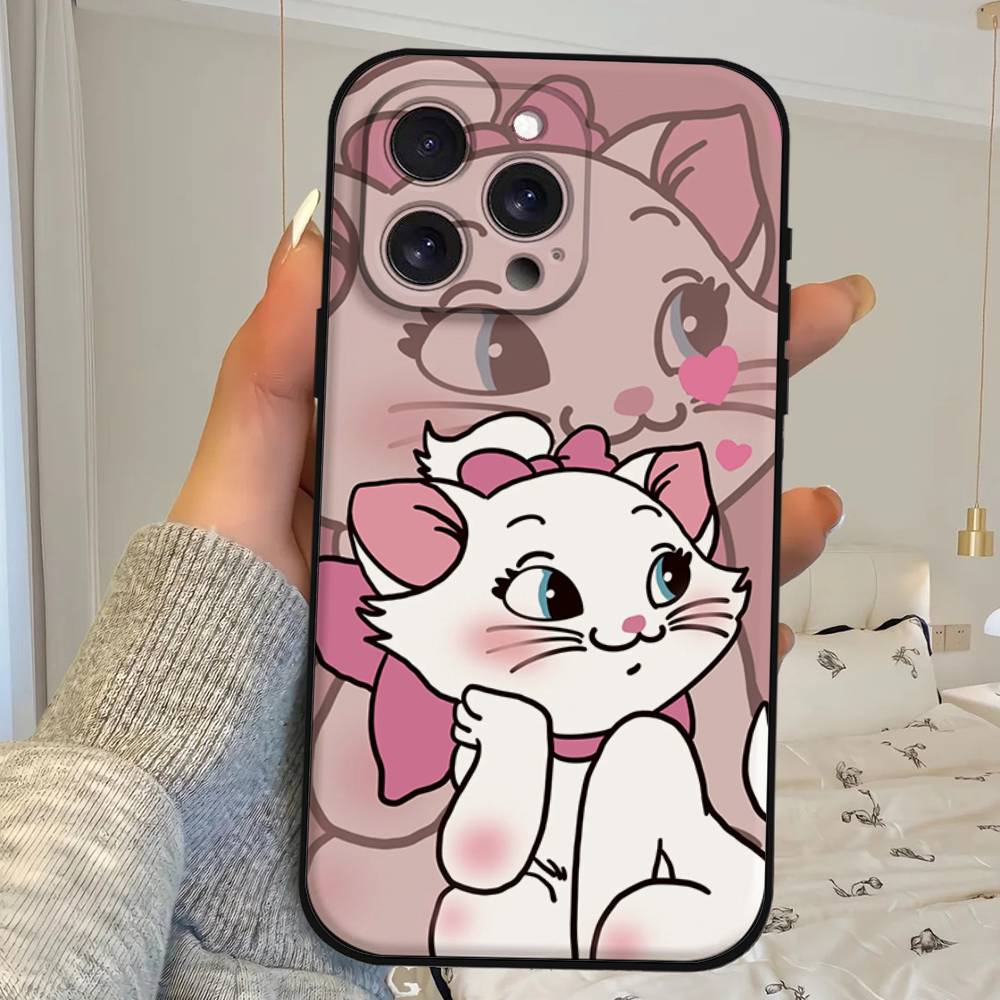 M-Marie Кот Милый Чехол Для Телефона Для IPhone 1716 15 14 13 Pro Max 11 12 Mini X Xs XR Черный Силиконовый Чехол