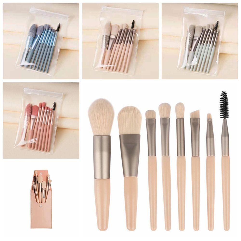 Set of 8 Soft Bristle Makeup Tools Premium Synthetic Foundation Brush Makeup Beginners