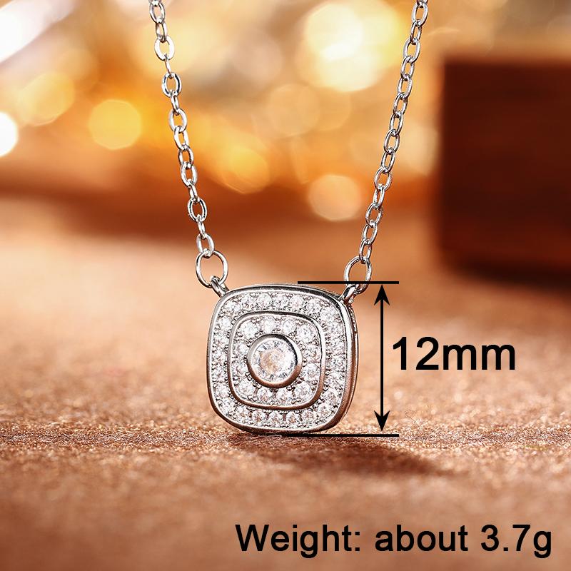Xiaomi Huitan Cushion Shaped Pendant Necklace for Women Wedding Engagement Charming Silver Color Accessories Elegant Jewelry Inlaid CZ