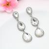 Геометрические серьги-подвески со стразами в форме капли для женщин - Блестящая корейская модная бижутерия