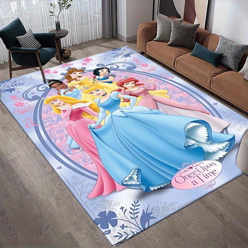 1pc Princess Pattern Area Rug Soft Flannel Floor Mat for Living Room,Office,Bedroom and Carpet,Sofa Coffee Table Floor Mat