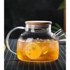 1000ml Heat Resistant Glass Herbal Teapot Glass Jug with Bamboo Lid