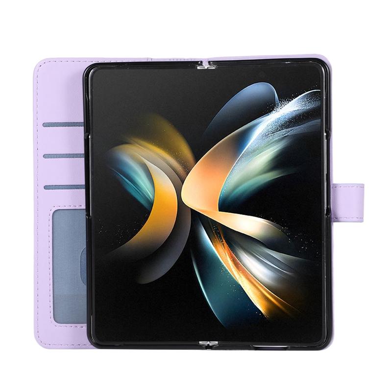 For Samsung Z Fold 5 Cover Phone Case Leather Card Slot Case, for Galaxy Fold 4/Fold 6/Fold 7 Zipper Flip case Pouch