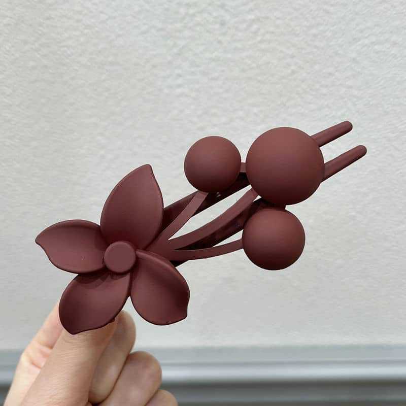 1PC Flower Fruit Hairpin Female Korean Version of High-end Ponytail Duckbill Clip Fashion Temperament Matte Hairpin Hair Accessories