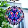 3D Metal Blue Butterfly Wind Spinner: Yard and Garden Decoration, 25.4cm Kinetic Outdoor Spinner, Spinfinity Wind Sculpture, No Feather, Classic Style