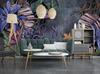 Wallpaper Painted exotic jungle leaves