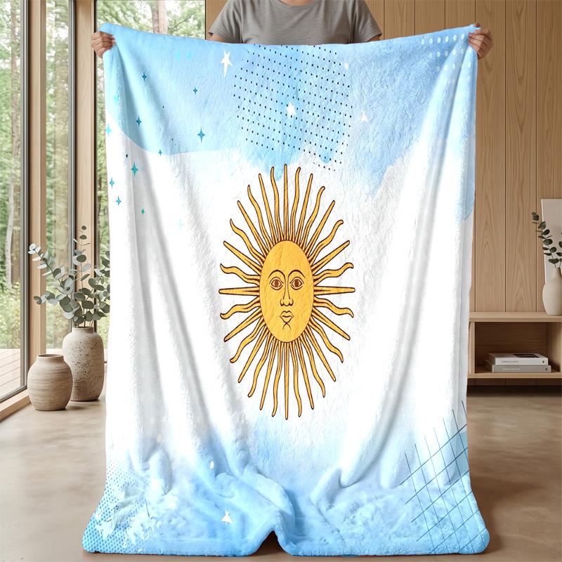 Argentina national football team Theme blanket Soft Flannel Blanket Plush Throw Blanket Cozy Sofa Bed Blanket for Home Decor