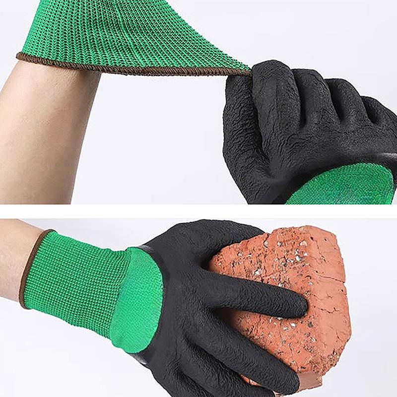 1 пара рабочих перчаток Super Grip с резиновым покрытием, противоскользящие, водонепроницаемые, износостойкие, садовые перчатки для садовых работ, ремонта, строительства