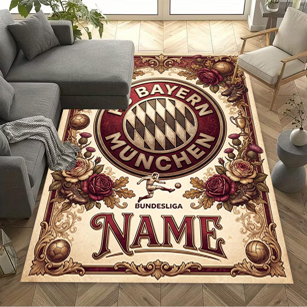 Vintage Bayern Munich Crest Carpet Perfect for Balcony Kitchen Game Room Foyer Antislip Carpet Anime Office Decor