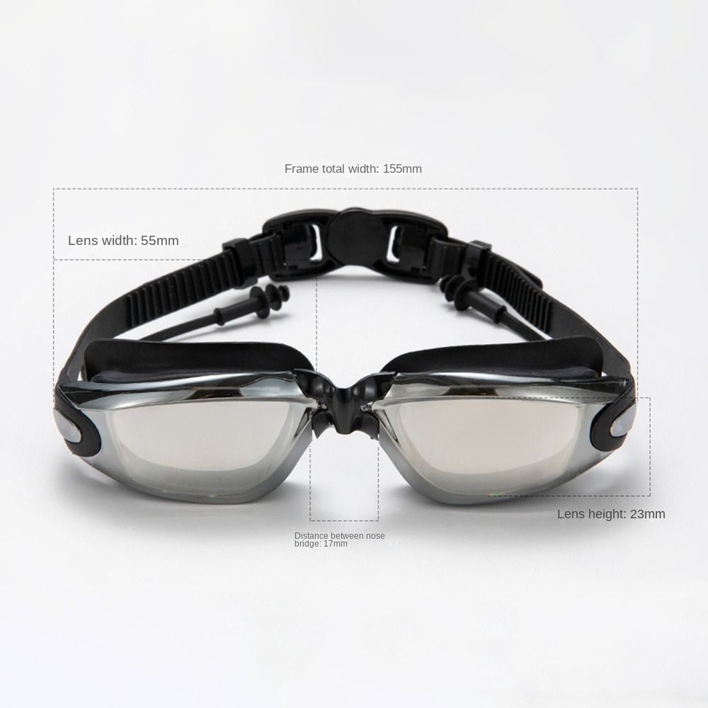 with Nose Clip, and Ear Plugs Silicone Swim Cap Adjustable Diving Eyewear  Water Sports