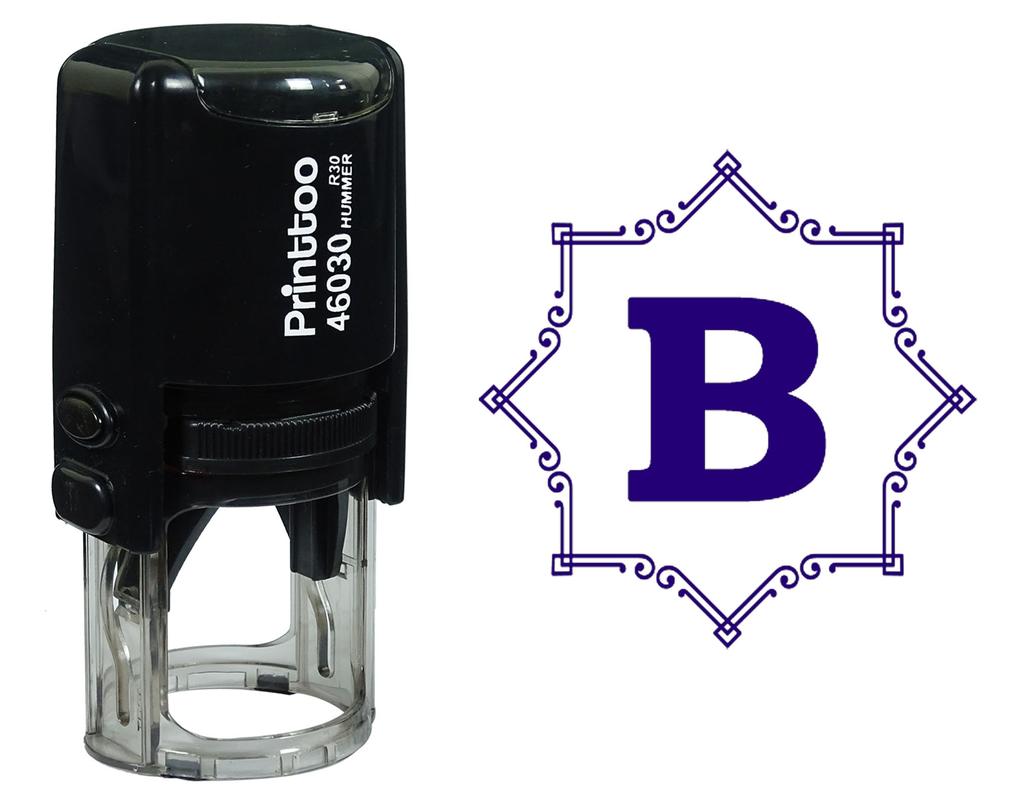 Printtoo Octagon Celtic Swirl Frame Alphabet B Monogram Self Inking Rubber Stamp Office