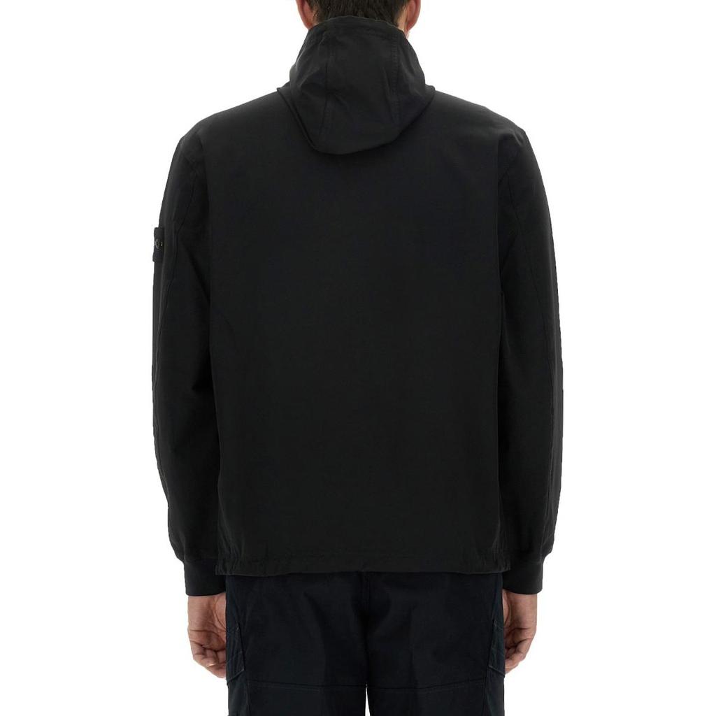 STONE ISLAND Zipped Hoodie Black Men Outerwear 791566853-V0029