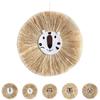 Hand-woven Cartoon Lion Tiger Straw Wall Hanging Craft Cotton Thread Weaving Tapestry Decor