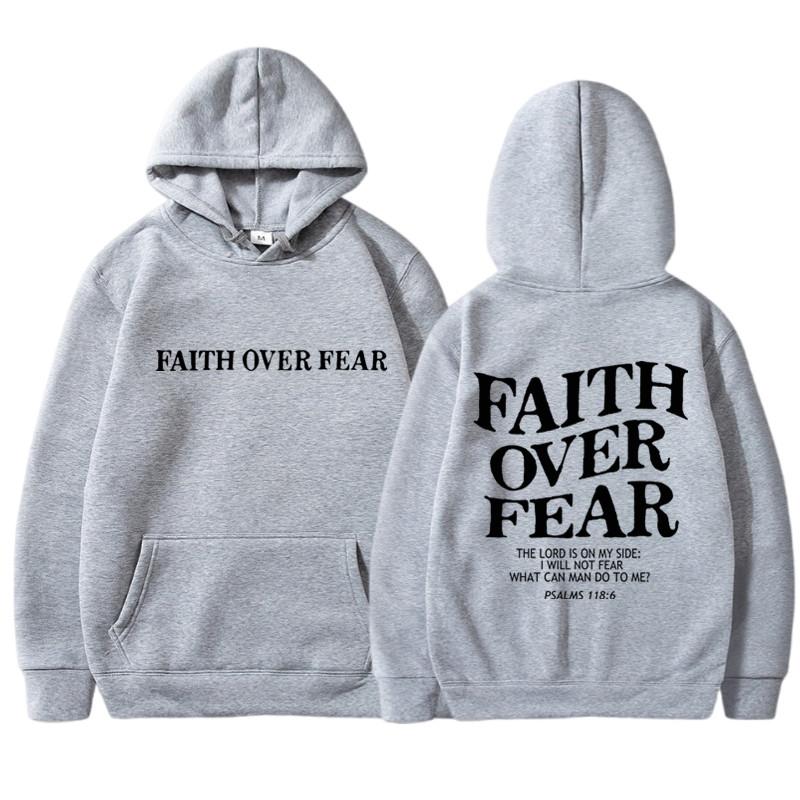 Толстовки с принтом FAITH OVER FEAR для мужчин и женщин, повседневные толстовки с капюшоном с длинным рукавом, хип-хоп, толстовка Harajuku, мужские топы и толстовки Y2k