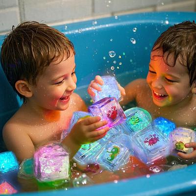 Игрушки для ванны для детей, светодиодные игрушки для ванны, меняющие цвет, водонепроницаемые подводные фонарики, игрушки для ванны для мальчиков и девочек, подарок на день рождения