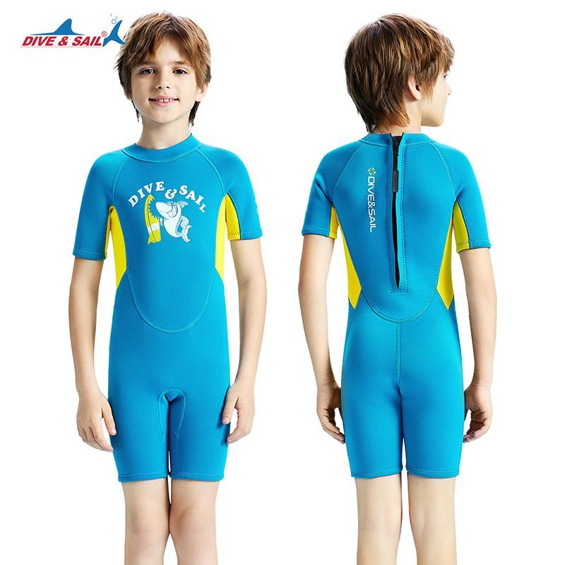 Kids 2.5mm Short Sleeve Wetsuit Snorkeling Diving Winter Swimming Warmth Protection Boys