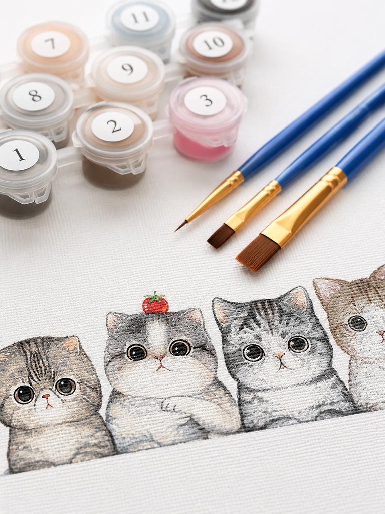 Paint by Numbers with Frame Pictures for Painting - Cats 50X40