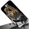 Крутой чехол для телефона из стекла с принтом животного леопарда для iPhone 16 17 Pro Max 11 12 13 14 15 Pro 16E 17Air 7 8 Plus XR XS X