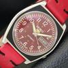 JAPAN VINTAGE SEIKO 5 AUTOMATIC 7019A MENS MAROON COLOR DIAL WATCH A701517-5 R206b-a701517