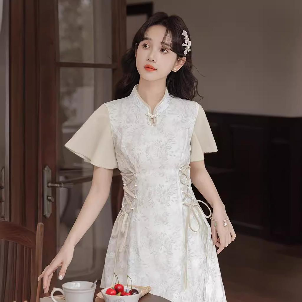 Summer Zen Modified Cheongsam Young Medium and Long Dress