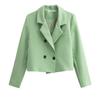 Fashionable and Comfortable Green Casual Short Suit Jacket for Women