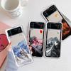Ретро Лунная Эстетика Снежная Гора Роскошный Чехол Для Samsung Galaxy Z Flip 3 4 5G Funda Z Flip3 Прозрачная ПК Жесткая Задняя Крышка Чехол для Телефона