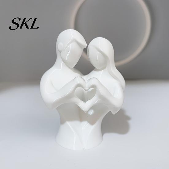 Статуэтка пары для декора дома, 3D-печатная статуэтка сердца, Абстрактная минималистичная фигурка объятий влюбленных, Романтический настольный декор для гостиной, спальни, офиса,