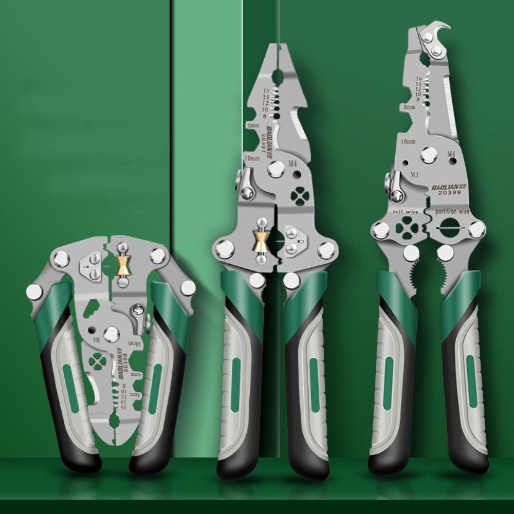 Stainless Steel Foldable Wire Stripper Multi-functional Wire Cutting Pliers Automobile