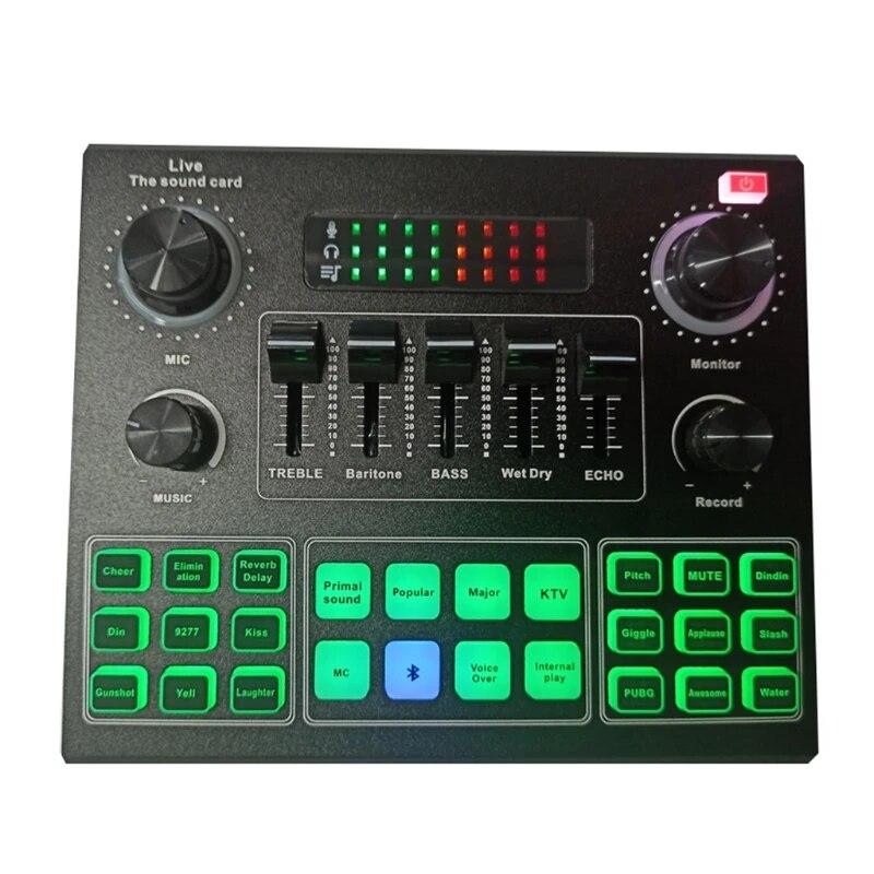 Звуковая карта V9 Bluetooth USB-гарнитура Микрофон Веб-трансляция в прямом эфире Звуковая карта Телефон Компьютер Пение Звуковая карта