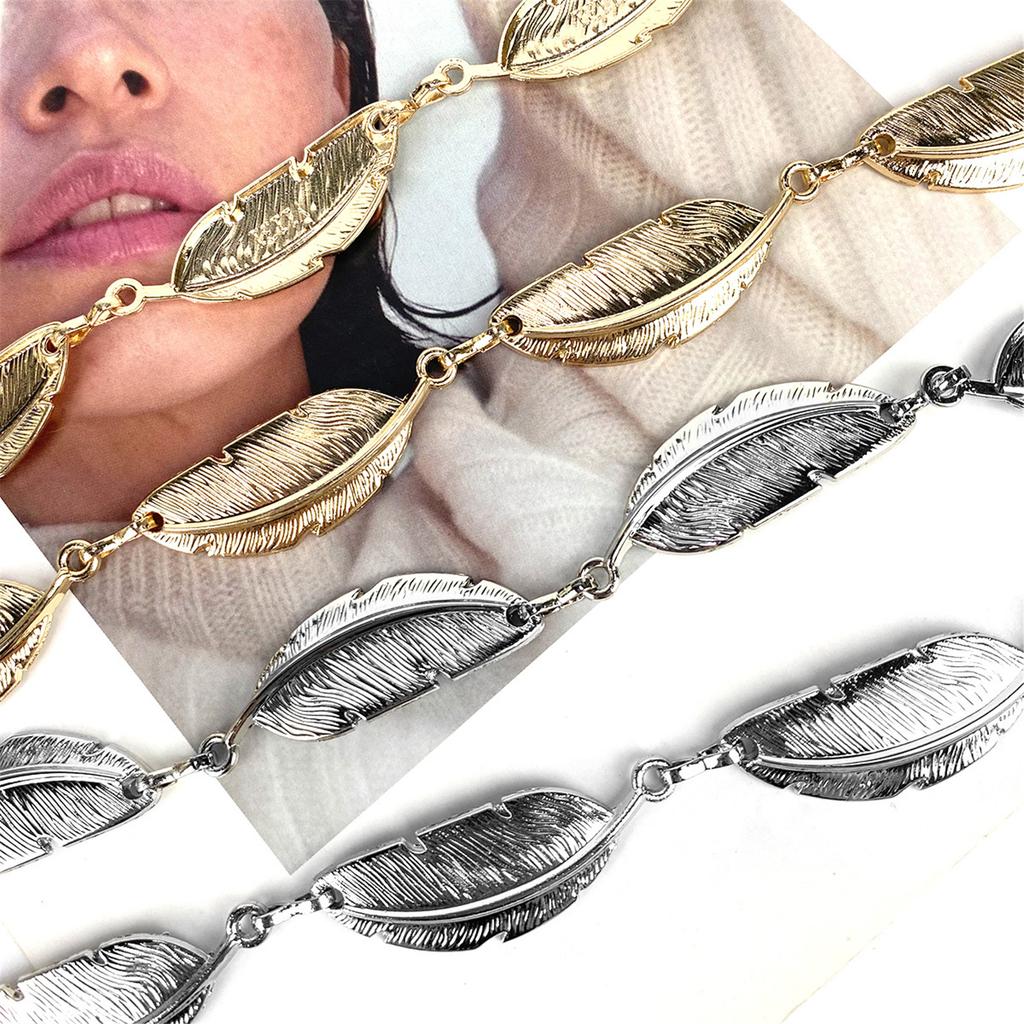 Women Chain Belt Waist Chain Belts for Dress Jeans Adjustable Leaf Chain Belt Waist Belt Ladies Body Costume Jewelry