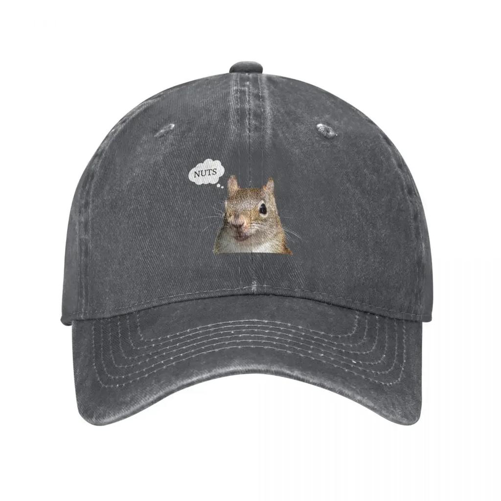 Squirrel says Nuts Baseball Cap Beach Bag dad hat birthday Golf Wear Unisexs Caps Womens
