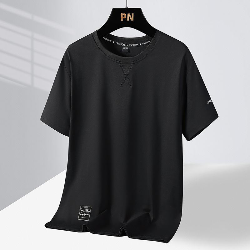 Cotton Men's T-shirt Short Sleeved Loose, Comfortable, Breathable Sports and Casual Solid Color Round Neck Summer Top