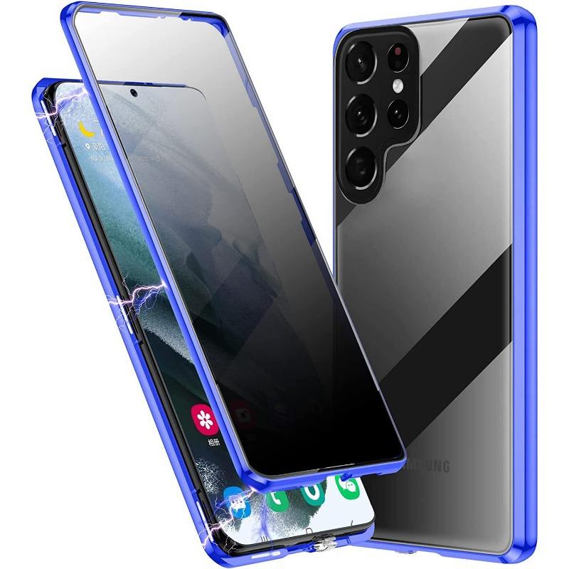 Подходит для Samsung S25ultra Чехол для мобильного телефона с защитой от подглядывания Magneto 24 23 22 Двустороннее стекло Металлический магнитный чехол