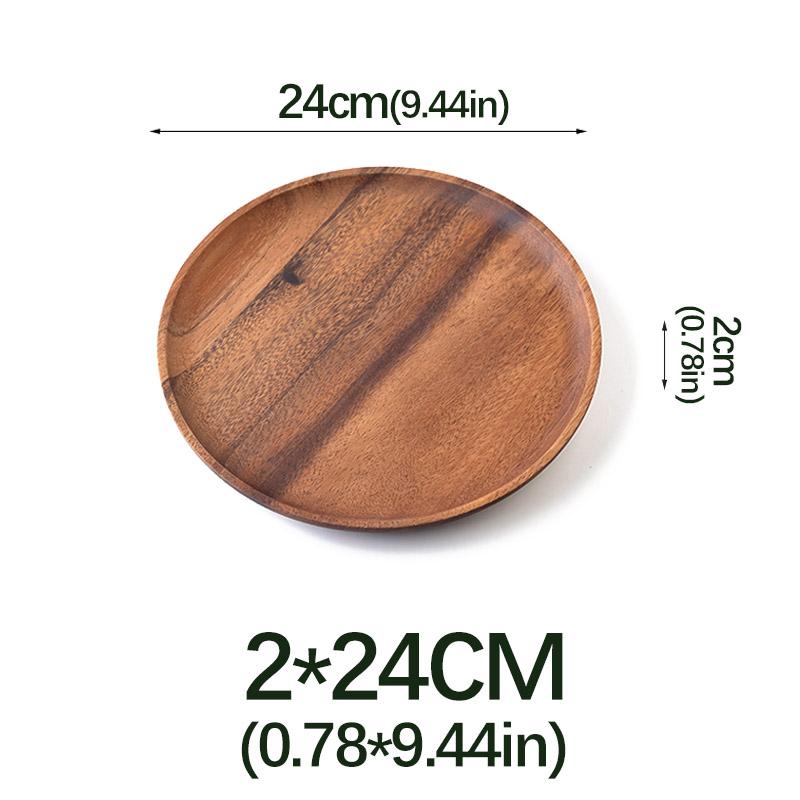 Natural Wood Hand-made Dinner PlatesUnbreakable Plate Sushi Dessert Fruit Bread Snack Tray Kitchen Bar Tableware Home Decoration