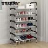 3/4/5/6 Layers Stainless Steel Shoe Rack Multi-layer Shoes Cabinet Storage Organizer Living Room Bedroom Space Saving Shoes Rack