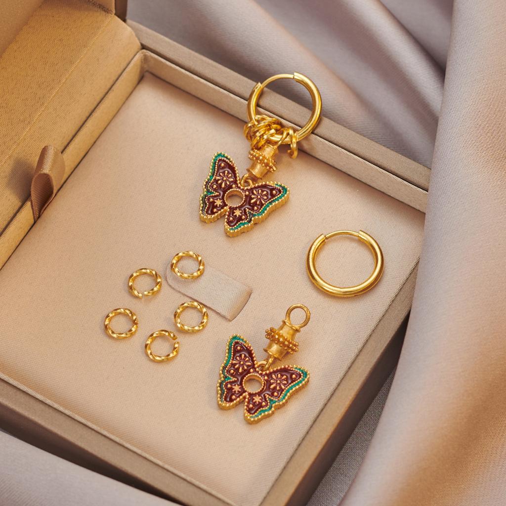 Эмалевые серьги с капающим маслом Модный кафф для ежедневного наряда и праздничного образа Стильные серьги-пряжки Аксессуары