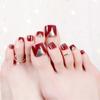 With Glue Fake Toe Nails Full Cover False Nails Short Nails Patch Gold Powder False Toenails