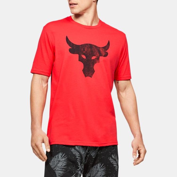 Under Armour Мужская футболка с короткими рукавами Project Rock Bull Graphic Sportstyle Mesa-Red 1351582-608