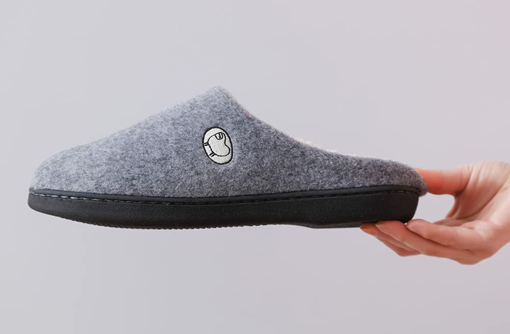 Euyqs Комнатные тапочки с эффектом памяти, гостевые, стильного размера, нескользящие, моющиеся, из пены, обувь, унисекс, зимние, (Серый, 27.0 см)