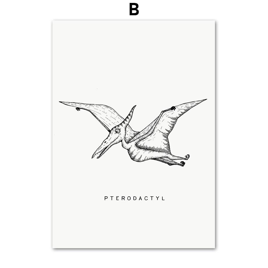 Ретро Динозавр T-Rex Птерозавр Трицератопс Настенная Живопись Холст Картина Скандинавские Плакаты И Принты Картины Детские Украшения Для Мальчиков Комнаты