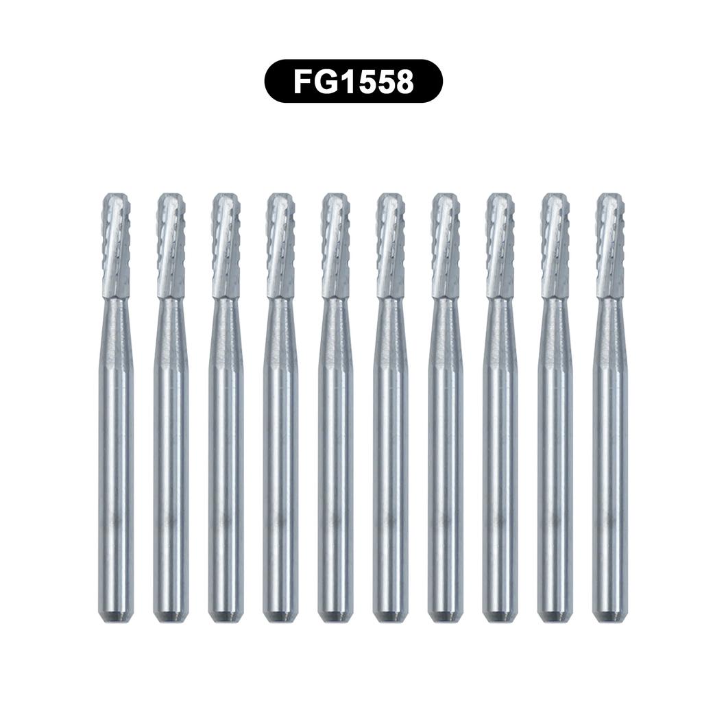 10Pcs/Box WellCK FG Dental Carbide Burs Dia 1.6mm For High Speed Tungsten Steel Burs FG330 FG556 FG245 FG34
